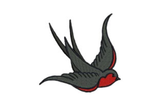 Colorful Swallow Tattoo Embroidery Design Review