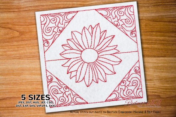 Floral Abstract Design Redwork: A Designer's Review